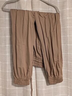 Tan High Waisted Flowy Pants